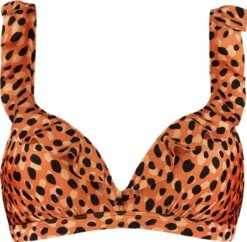 Beachlife Leopard Spots Ruffle Bikinitop Met Voorgevormde Cups En Beugel - Dames - Maat 70C