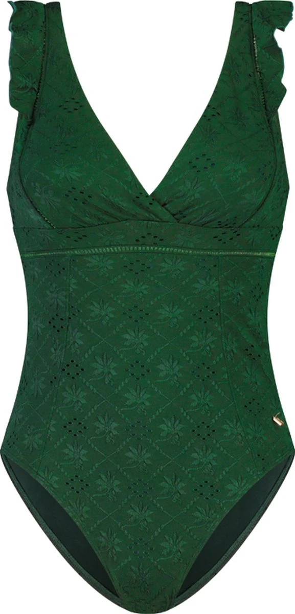 Beachlife Green Embroidery Dames Badpak - Maat D40 3 Beachlife Green Embroidery Dames Badpak - Maat D40