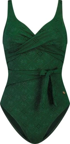 Beachlife Green Embroidery Dames Badpak - Maat D38